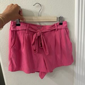 Blue Rain High Waist Pink Shorts